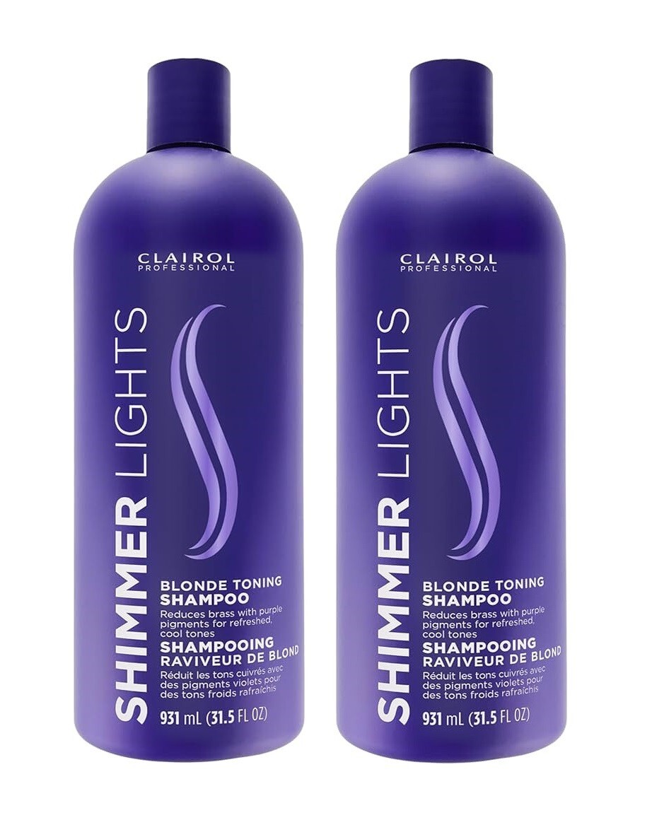 Шампунь Clairol Shimmer Lights для светлых и серебристых волос, 31,5 унции (2 упаковки)