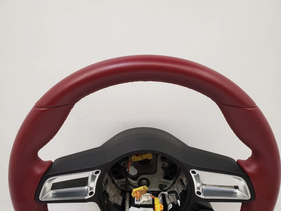 ✅ Volante 17-19 OEM Porsche 718 Cayman GTS cuero rojo sin palancas de cambio Foto 2 de 4