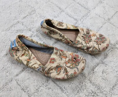 TOMS Shoes Women's Classic Vintage Paisley Slip On Flats Canvas