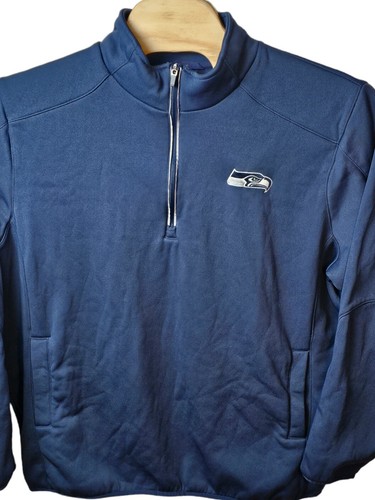Authentic NFL Seattle Seahawks Men's XXL Navy Blue 1/4 Zip Performance Jacket - Picture 4 of 12