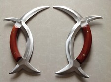 Chinese Martial Wooden handle Arts Weapon A Pair of Gossip Yuanyang Tomahawk New