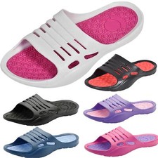 Ladies Sandals Slider Mule Pool Beach Flat Lightweight Comfortable UK Shoes 3-8