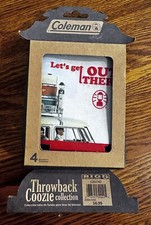 Coleman Throwback Coozie (4 Pack) Holders Collection Vintage Look Beer Soda Can
