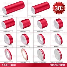 PinStriping Pin Stripe Adhesive Tape SOLID Line Decal Vinyl Sticker CHROME RED