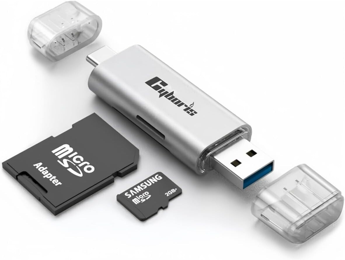 SD Card Reader, uni High-Speed USB C to Micro SD Card Adapter USB 3.0 Dual Slo-image