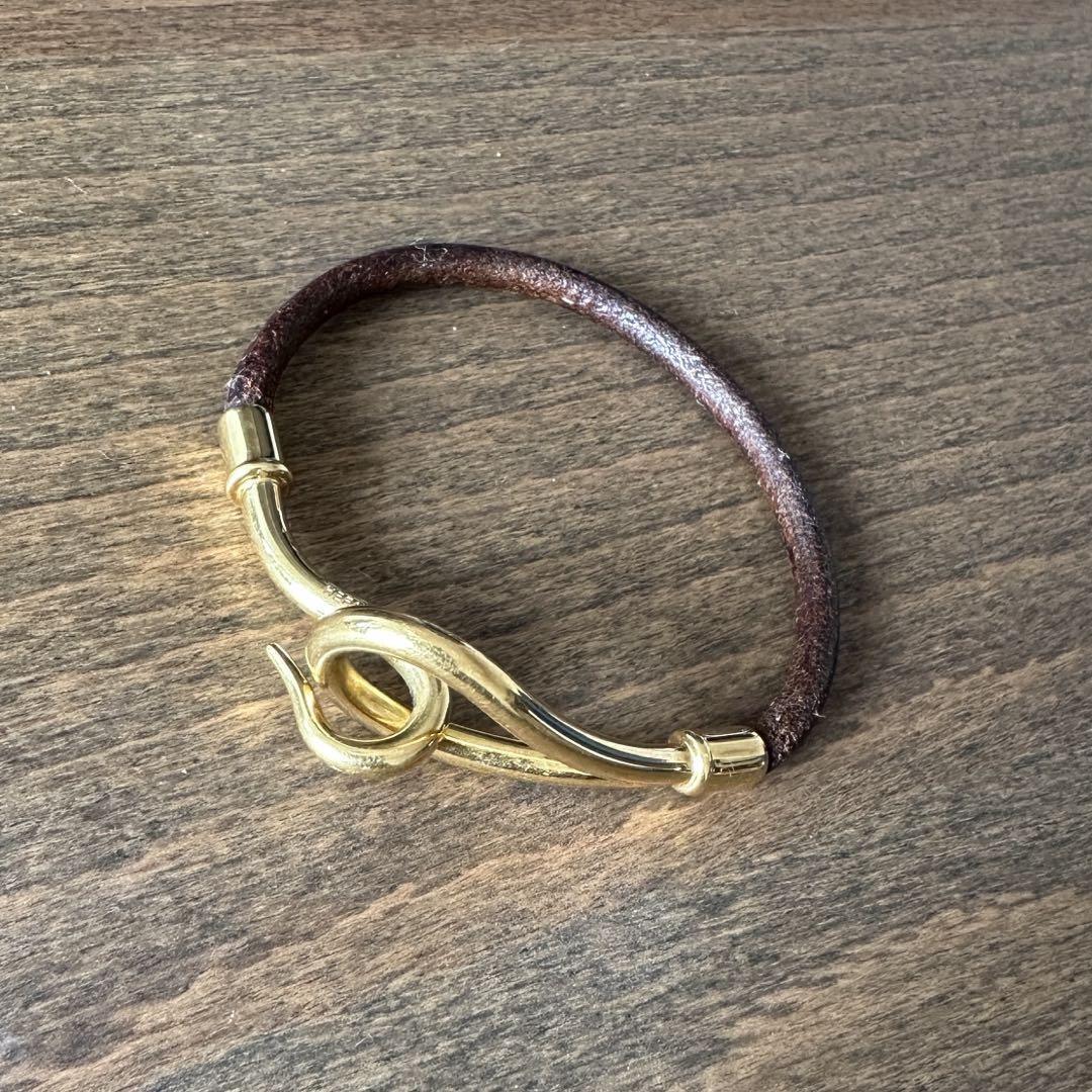 Hermes Jumbo Bracelet in Brown Gold Authentic From Japan