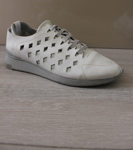 white leather pump trainers