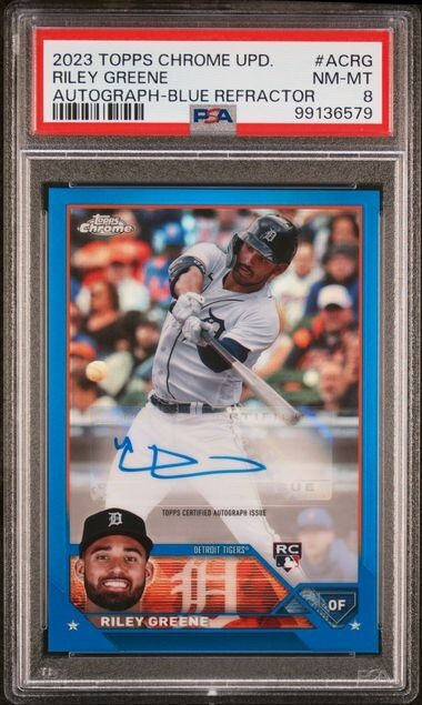 Riley Greene 2023 Topps Chrome Update Series - Autographs Blue Refractor #AC-RG