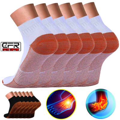 Cooper Compression Socks Ankle Support Heel Arch Plantar Feet Fatigue Pain IA