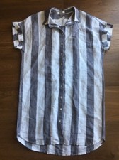 MADEWELL Maywood Stripe Shirtdress Small, Rock NWT