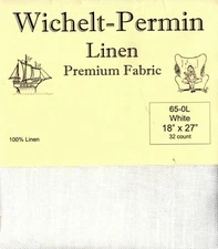 Wichelt-Permin 32Ct White Linen Cross Stitch Fabric 18" x 27" #65-0L