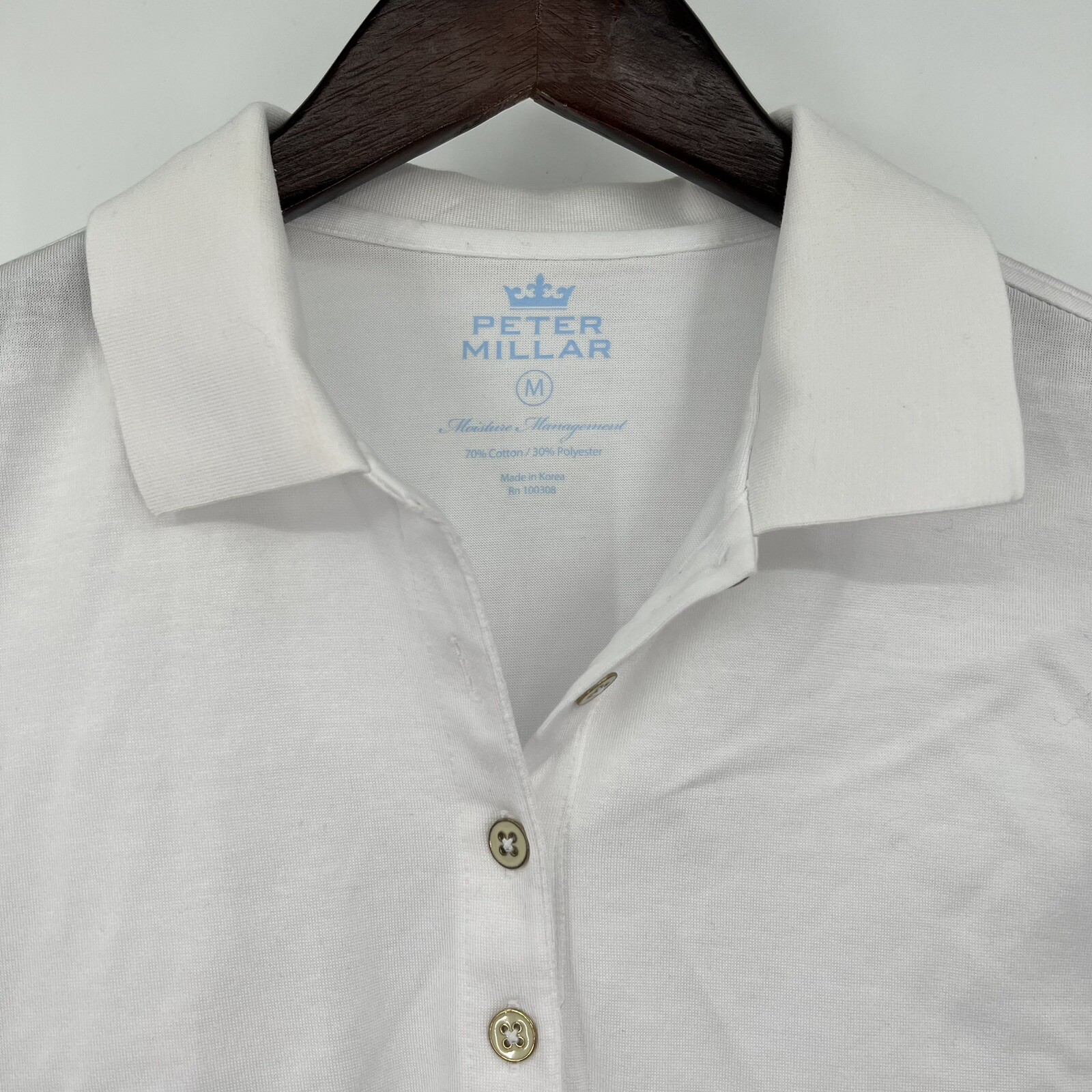 Peter Millar Women's Golf Polo Shirt M Medium Solid W… Gem