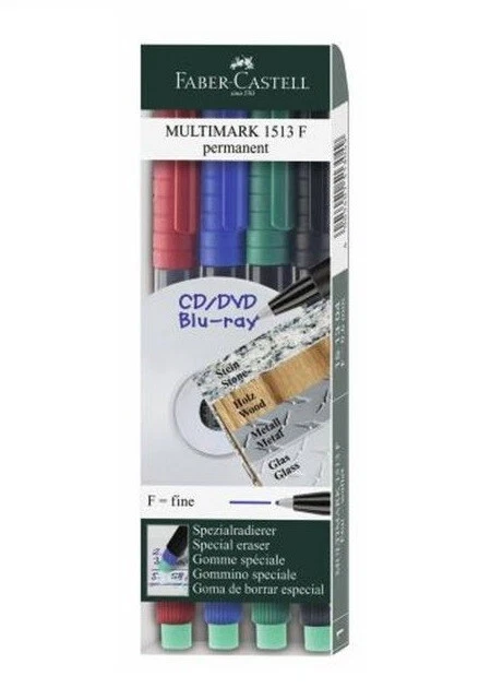 Faber-Castell 4er Folienschreiber MULTIMARK OHP Marker Folienstift F radierbar - Bild 2 von 4
