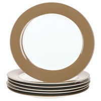 Ritzenhoff 6X Nougat Doppio Speiseteller Ø27Cm Weiß-Braun Porzellan Essteller