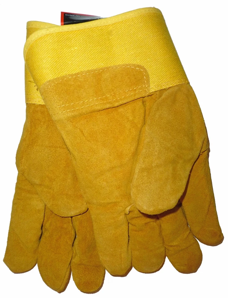 GUANTES DE INVIERNO DE CUERO FORRADOS DE VELLÓN AISLADOS DE TRABAJO PESADO B&G para hombres Talla Grande L Foto 2 de 3