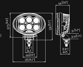 Oledone WD-6L60 Led Light Spot Or Flood 60W 6000 Lumens 12v 24v John deere  JBC