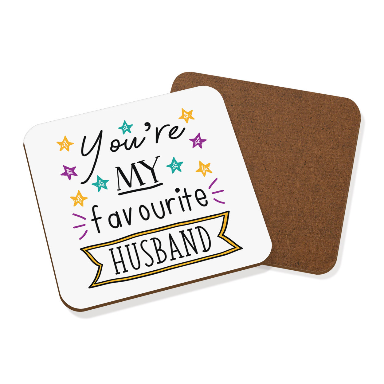 You're My Favourite Husband Stars Coaster Drinks Mat - Valentines Day