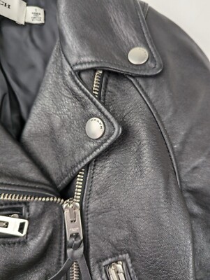 COACH 1941 Women's Sz XS 0 Black Leather Baseball Motorcycle
