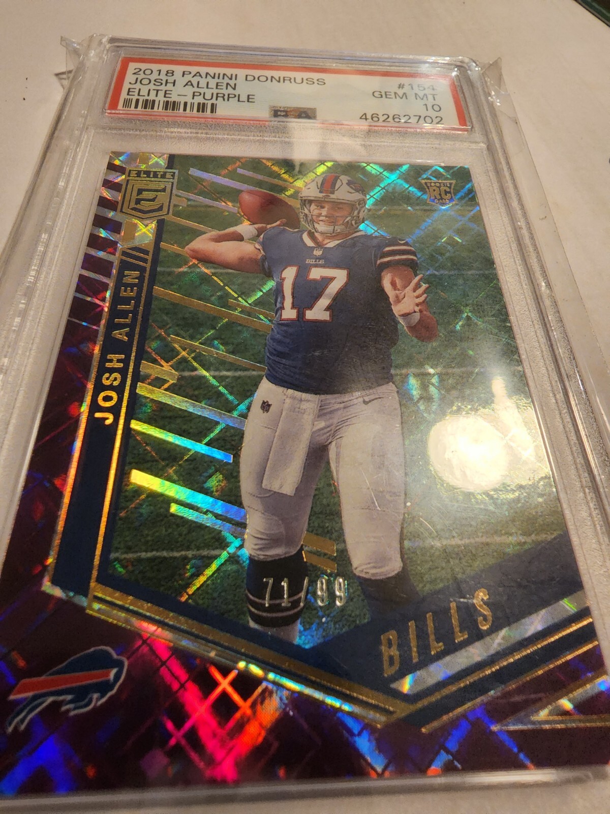 2018 Josh Allen Panini Elite Purple /99 PSA 10
