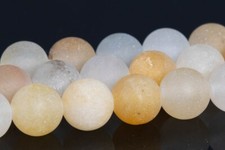 8MM Natural Matte Multicolor Quartz Beads Grade AAA Round Gemstone Loose Beads