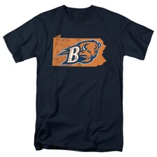 Bucknell University Adult T-Shirt State Shape, Navy, S-5XL