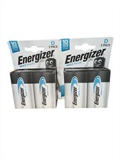 Energizer Max Plus D Batteries Alkaline 1.5v  2 x Packs Of 2 10yr Shelf Life