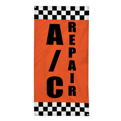 Vertical Vinyl Banner Multiple Sizes A C Service Orange Business Business