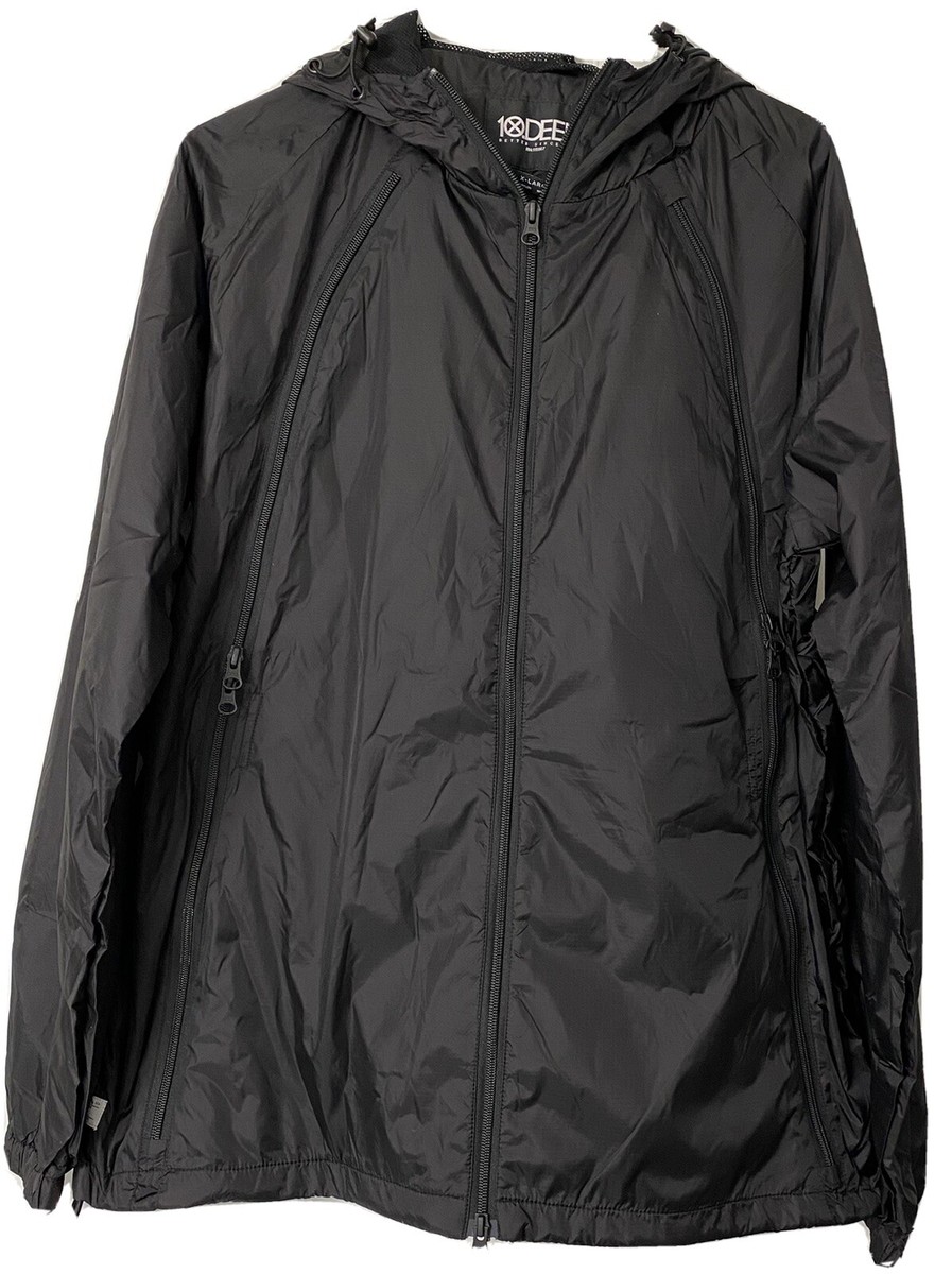 10 Deep Triple Zip Shell Jacket Black Size XL | eBay