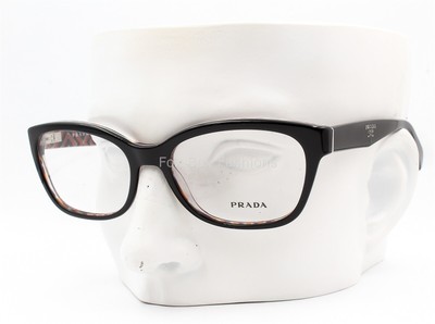 Prada VPR 20P MAS-1O1 Eyeglasses Glasses Polished Black on Multi Print 54-17-140