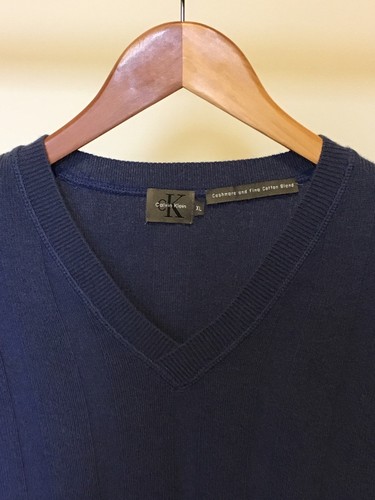 Calvin Klein Men's Blue Cashmere Vest - Picture 2 of 4