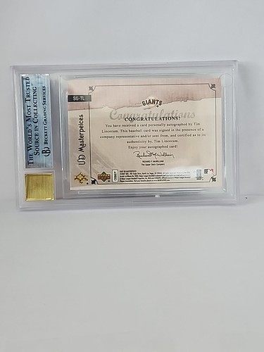 2007 UD Masterpieces Stroke Of Genius Signatures #TL Tim Lincecum - Picture 4 of 4