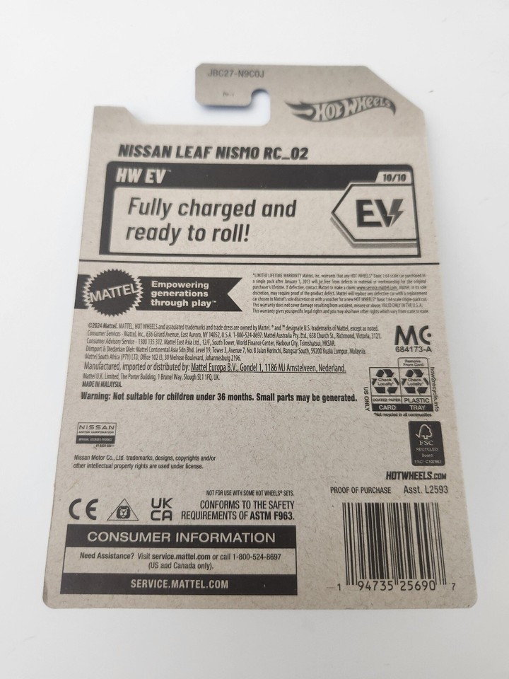 Hot Wheels Nissan Leaf Nismo RC_02 #91 Mainlines 2023 Case L (In-Stock) New