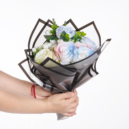 20 Sheets Flower Wrapping Paper Bouquet Floral Wrapping Paper Black Border Fl... - Picture 5 of 8