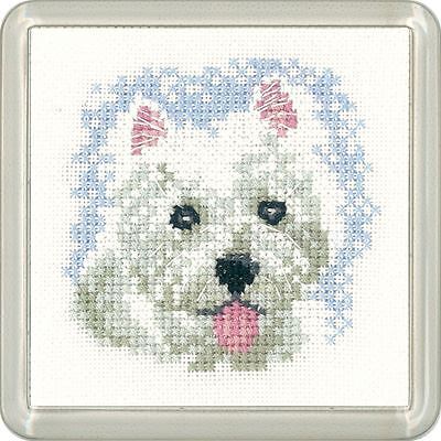 Westie Puppy - Little Friends Coaster Cross Stitch Kit (Heritage Crafts)