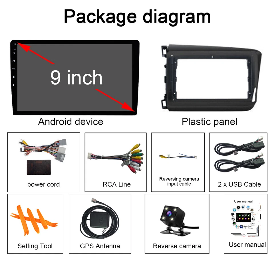 Android 13 For Honda Civic 2012 Car GPS Navi Stereo Radio WIFI Wireless Carplay - Image 4 of 4