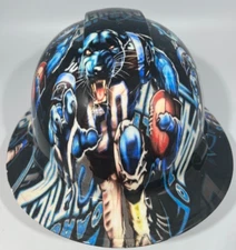 New Full Brim Hard Hat Custom Hydro Dipped CAROLINA PANTHERS