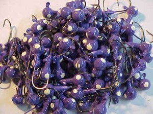 LEAD HEAD JIG HEADS WALLEYE JIGS PINK PURPLE 25 NEW 1//8 OZ