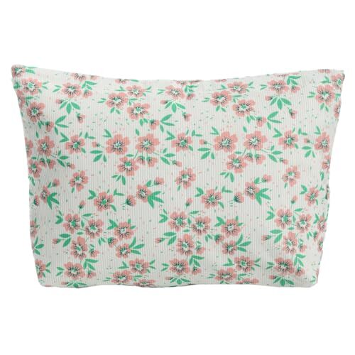 Makeup Bag Cosmetic Bag for Women,Large Capacity Floral Cosmetic Bag Pink-image