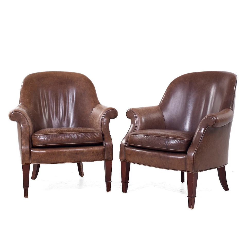 Sillones Club Barril Cuero Marrón Muebles Panadero-Envío Gratis Foto 3 de 4