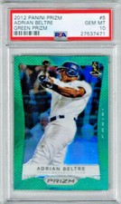 2012 Panini Prizm Adrian Beltre Green Prizm PSA 10