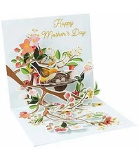 Mother's Day Greeting Card Birds of Spring 3D Pop Up Card Up With Paper 