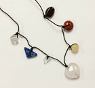 VINTAGE NINE WEST GENUINE GEMSTONES HEART PENDANT HAND STRUNG 16" NECKLACE 126Aa — photo 2