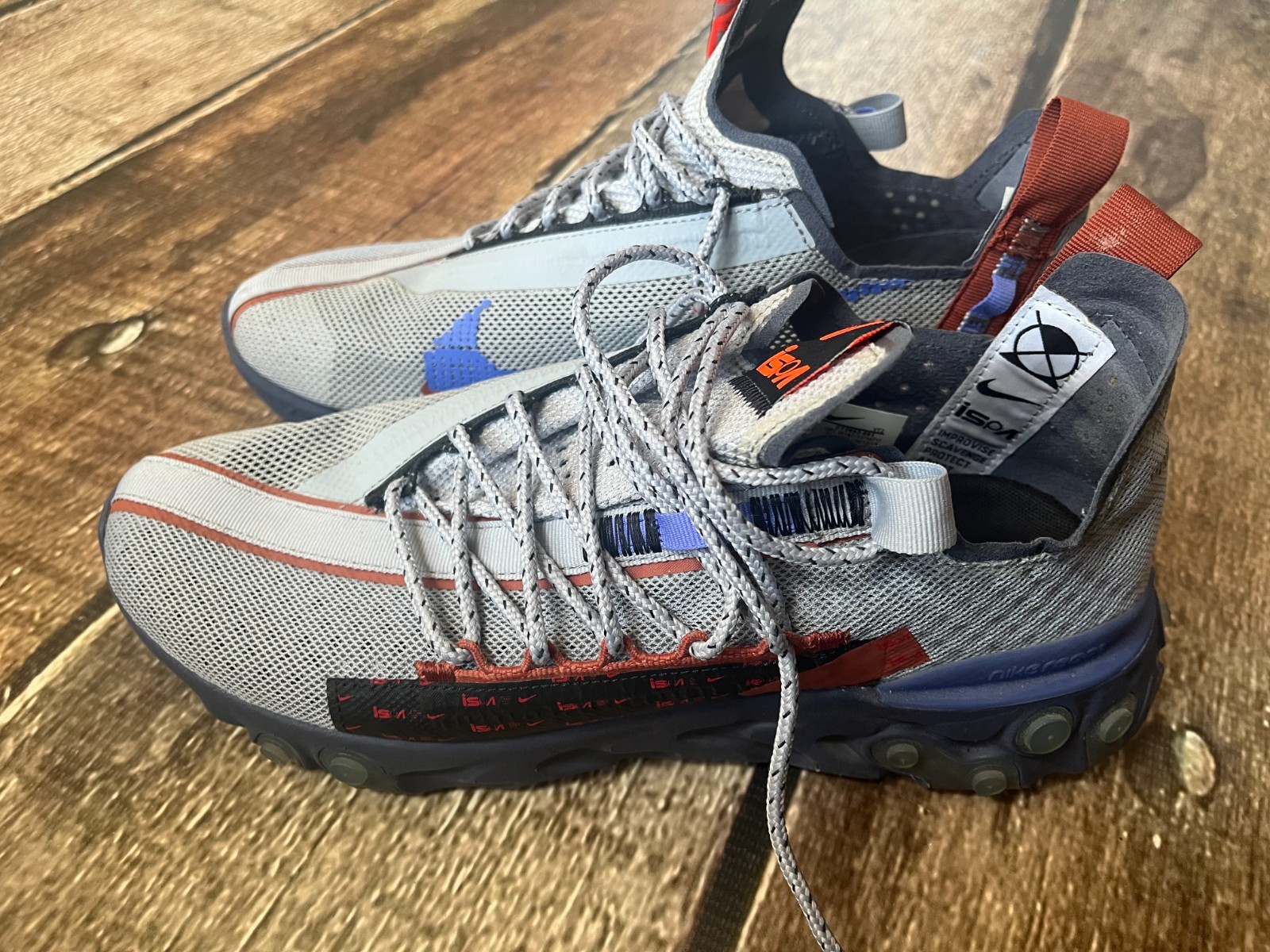 NIKE REACT RUNNER ISPA WOLF GRAY BLUE SNEAKER SHO… - image 7