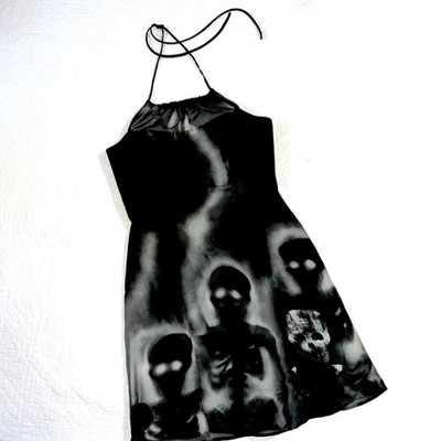 Day of the Dead costume womens size 10 black dress painted graveyard ghosts goth
