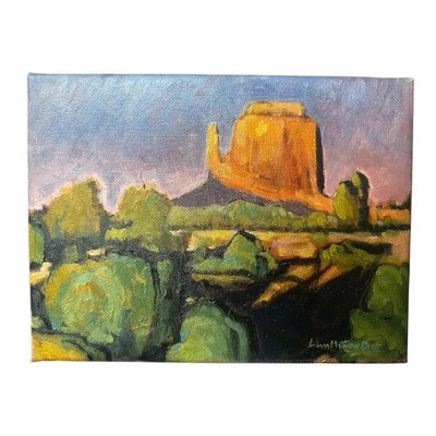 Original Western Landscape Painting Arizona Monument Valley Signed Art 9x12