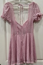 Urban Outfitters S Lilac Purple Lace Romantic Dress Cottagecore Mini Fit & Flare