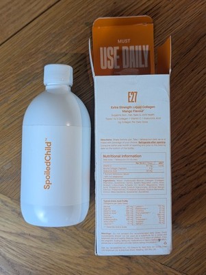 Spoiled Child E27 Extra Strength Liquid Collagen Mango 450ml Versiegelt Neu 12/2027