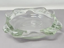 Vintage Cigar Ashtray - Mid-Century Heavy Clear Glass Square