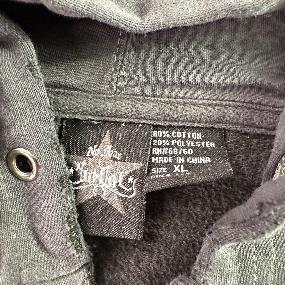 Vintage Y2K No Fear So Cal Womens XL Hoodie Jacket Zip Emo Star Perfect Distress - Image 3 of 4