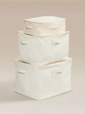 Cream Foldable Natural Under-Bed Storage - Set of 3